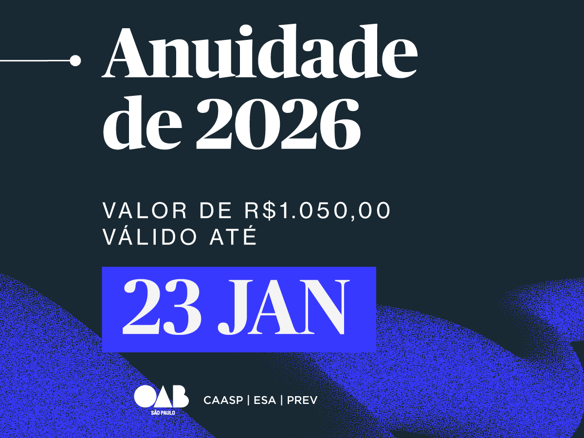 Anuidade de 2026 já está disponível